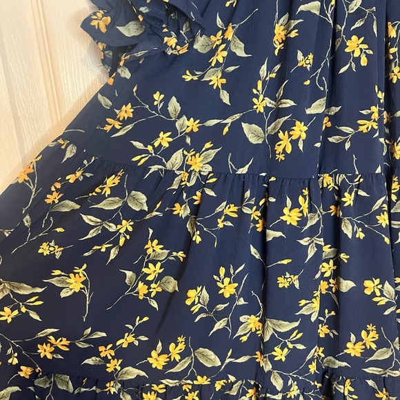 Baltic born, size M , navy floral smoked midi. - Picture 3 of 6